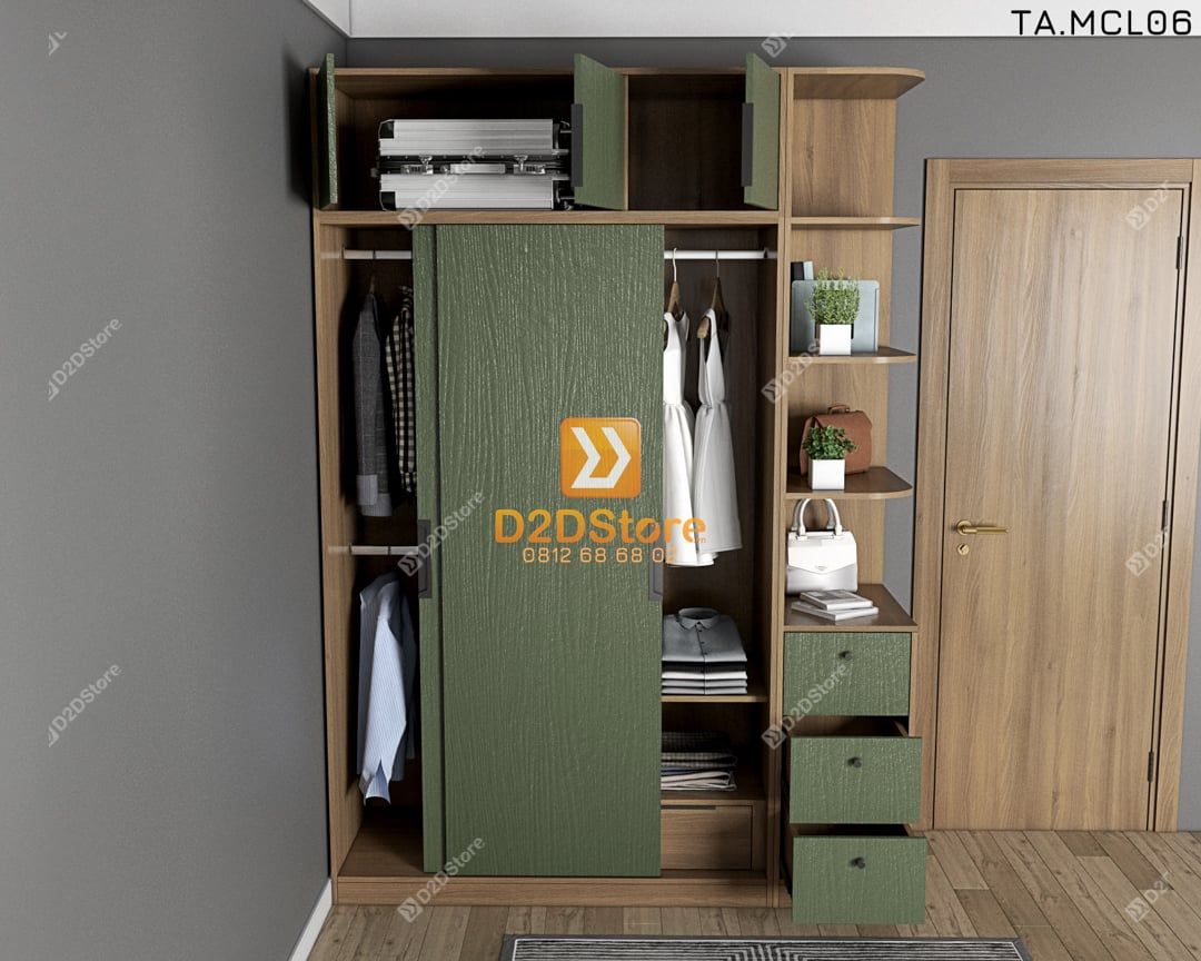  Tủ quần áo melamine cửa lùa TA.MCL06 