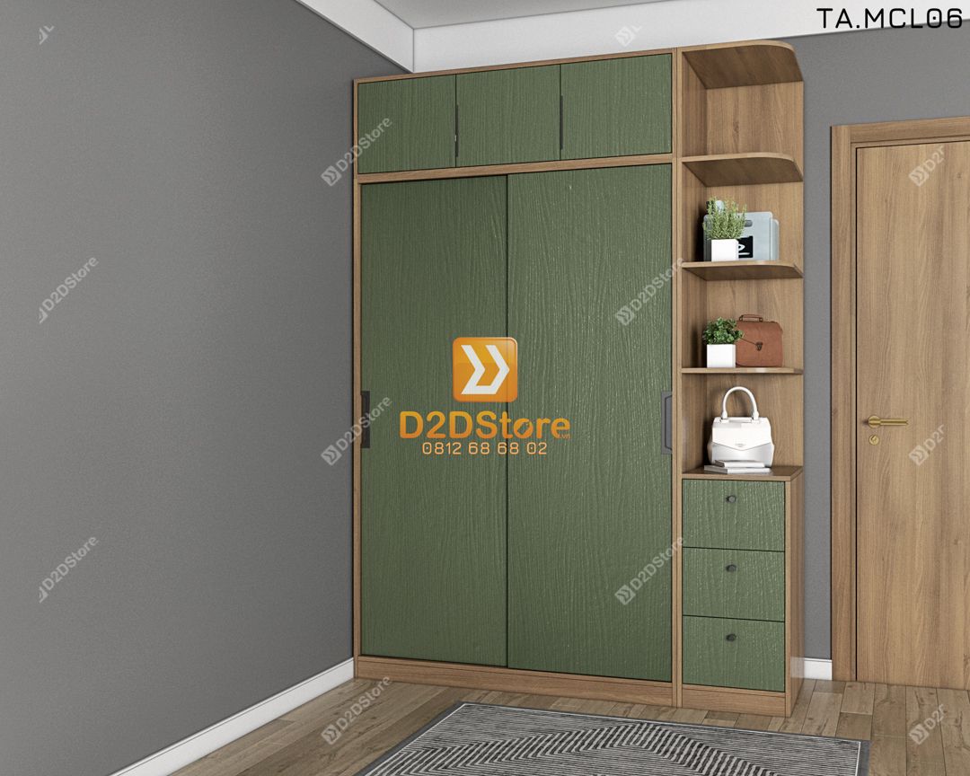  Tủ quần áo melamine cửa lùa TA.MCL06 