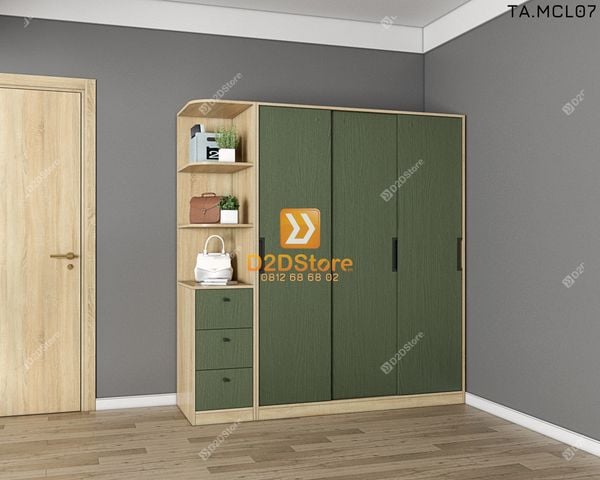 Tủ quần áo melamine cửa lùa TA.MCL07