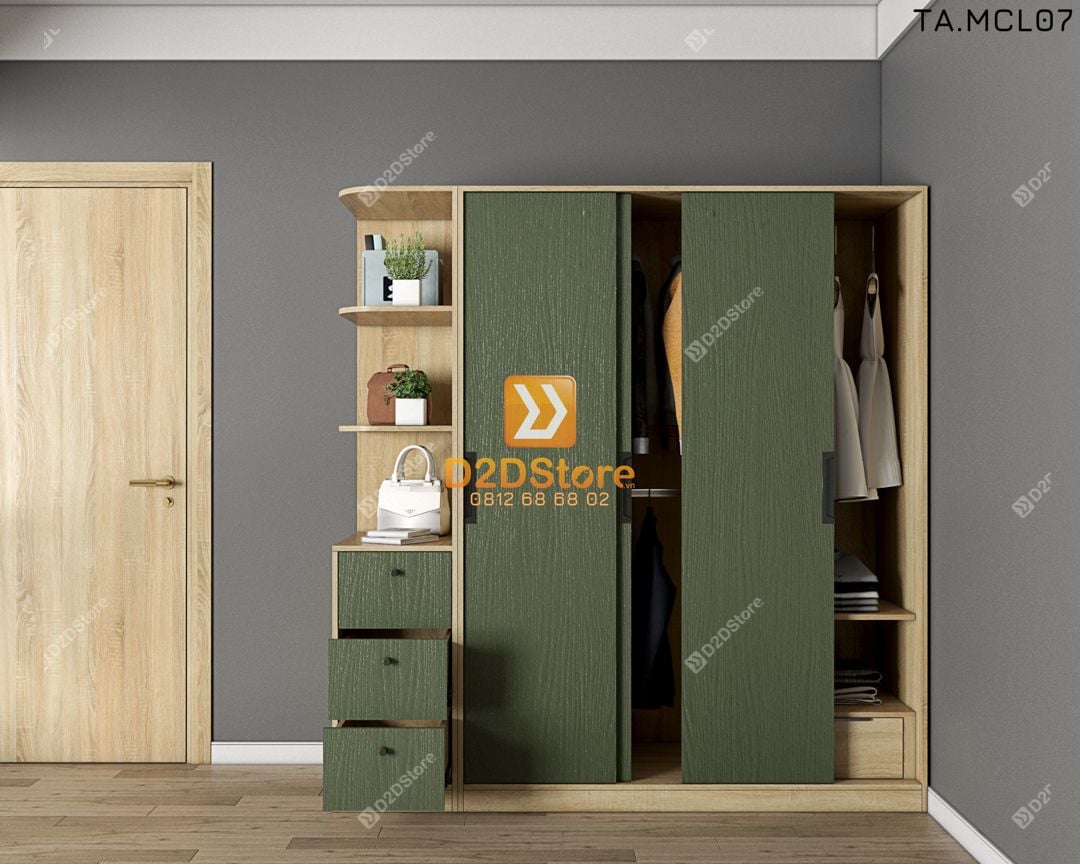  Tủ quần áo melamine cửa lùa TA.MCL07 