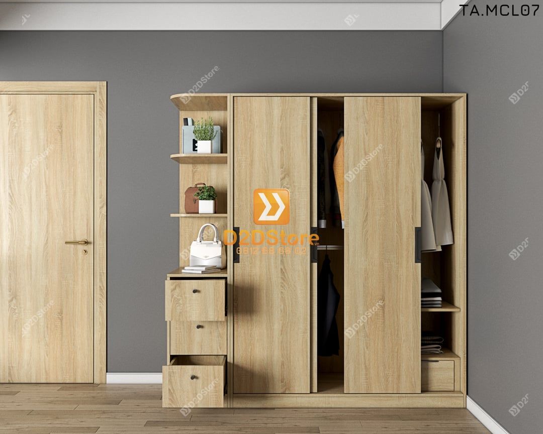  Tủ quần áo melamine cửa lùa TA.MCL07 