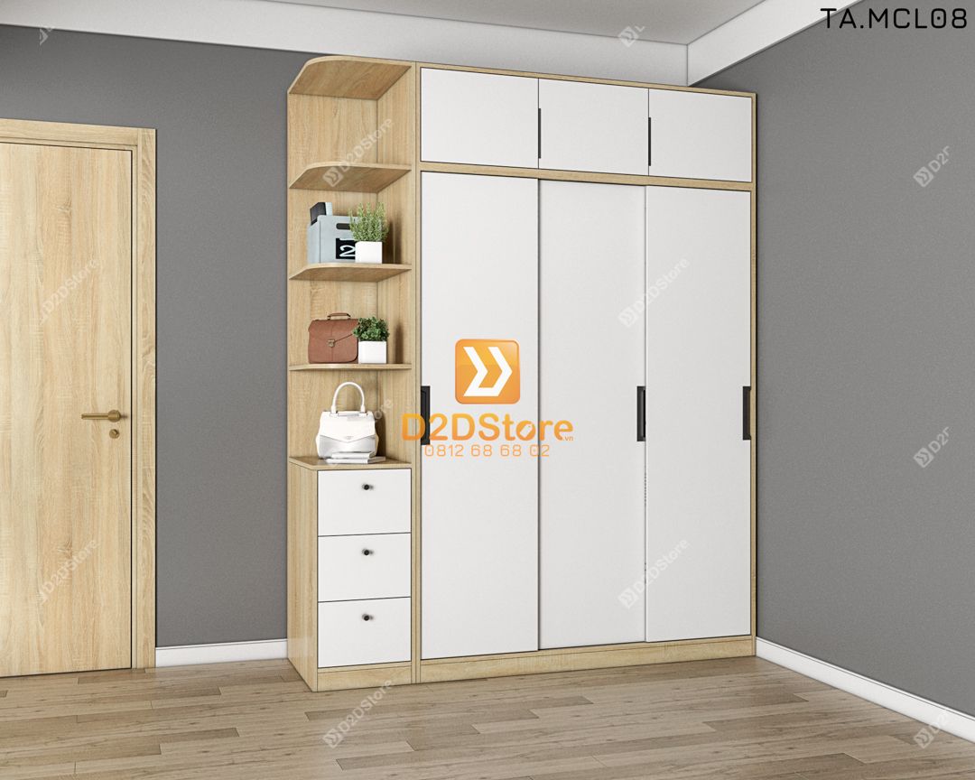  Tủ quần áo melamine cửa lùa TA.MCL08 