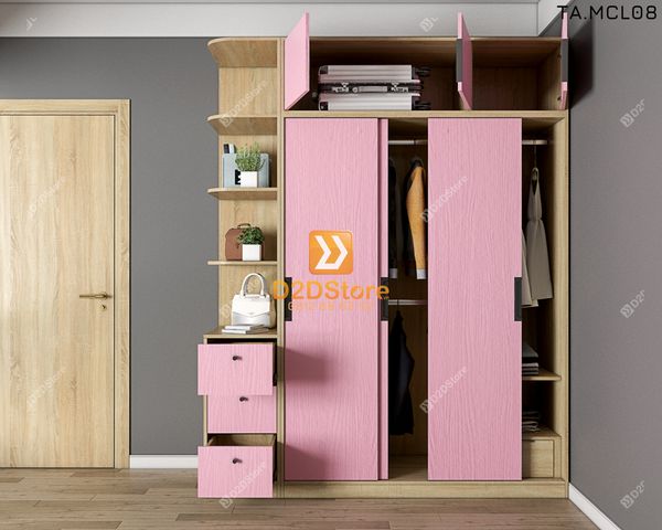 Tủ quần áo melamine cửa lùa TA.MCL08