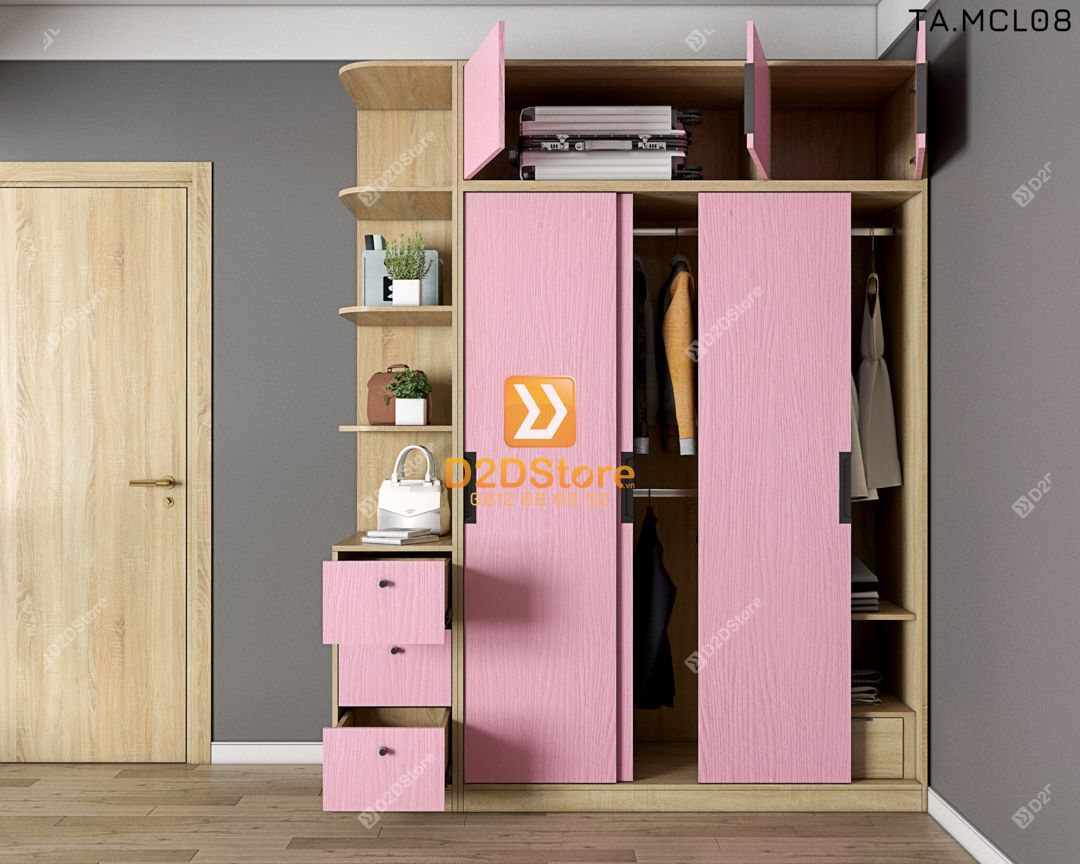  Tủ quần áo melamine cửa lùa TA.MCL08 