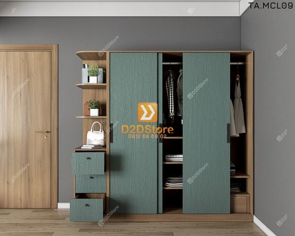 Tủ quần áo melamine cửa lùa TA.MCL09