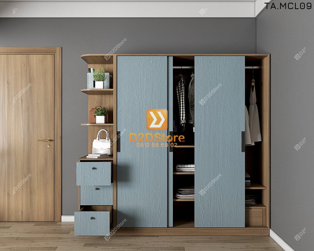  Tủ quần áo melamine cửa lùa TA.MCL09 