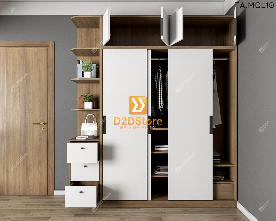  Tủ quần áo melamine cửa lùa TA.MCL10 