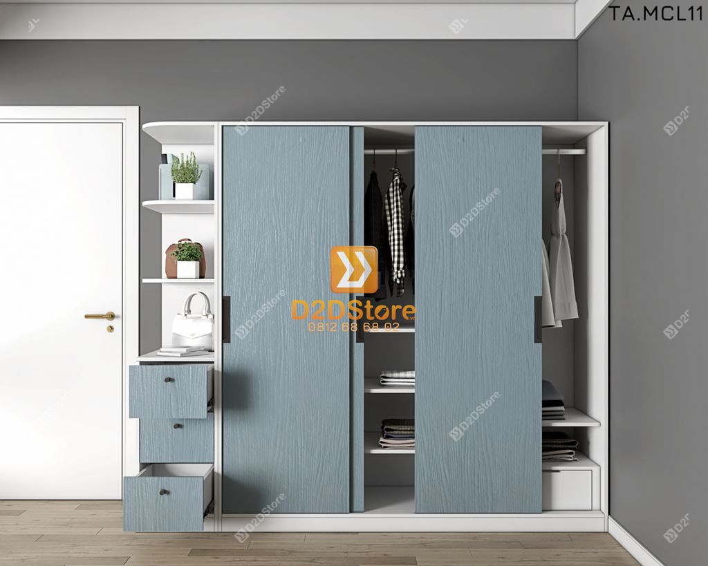 Tủ quần áo melamine cửa lùa TA.MCL11