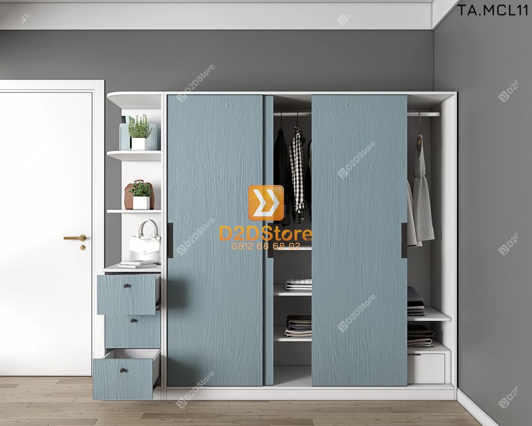  Tủ quần áo melamine cửa lùa TA.MCL11 