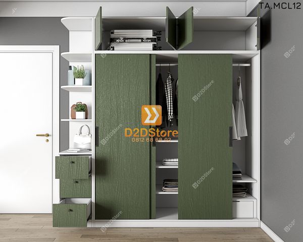 Tủ quần áo melamine cửa lùa TA.MCL12