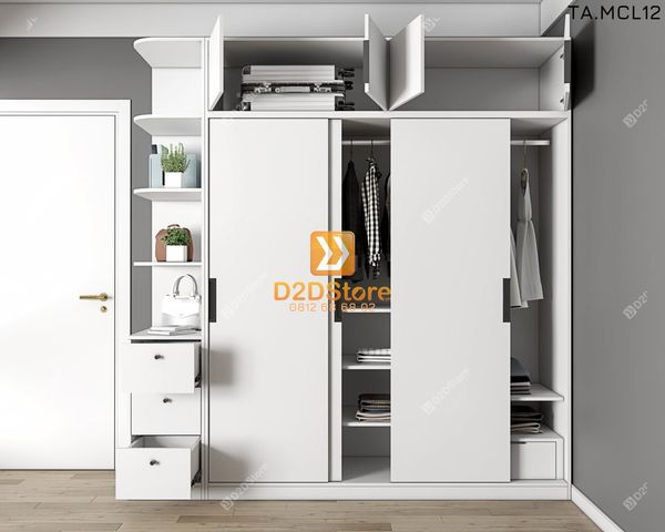 Tủ quần áo melamine cửa lùa TA.MCL12