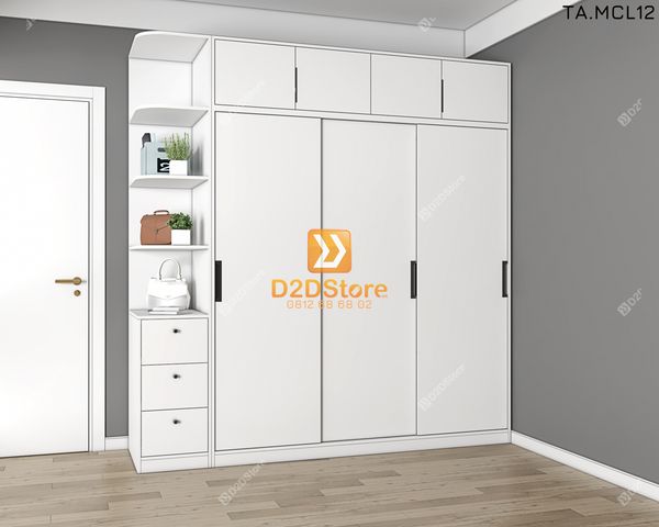 Tủ quần áo melamine cửa lùa TA.MCL12