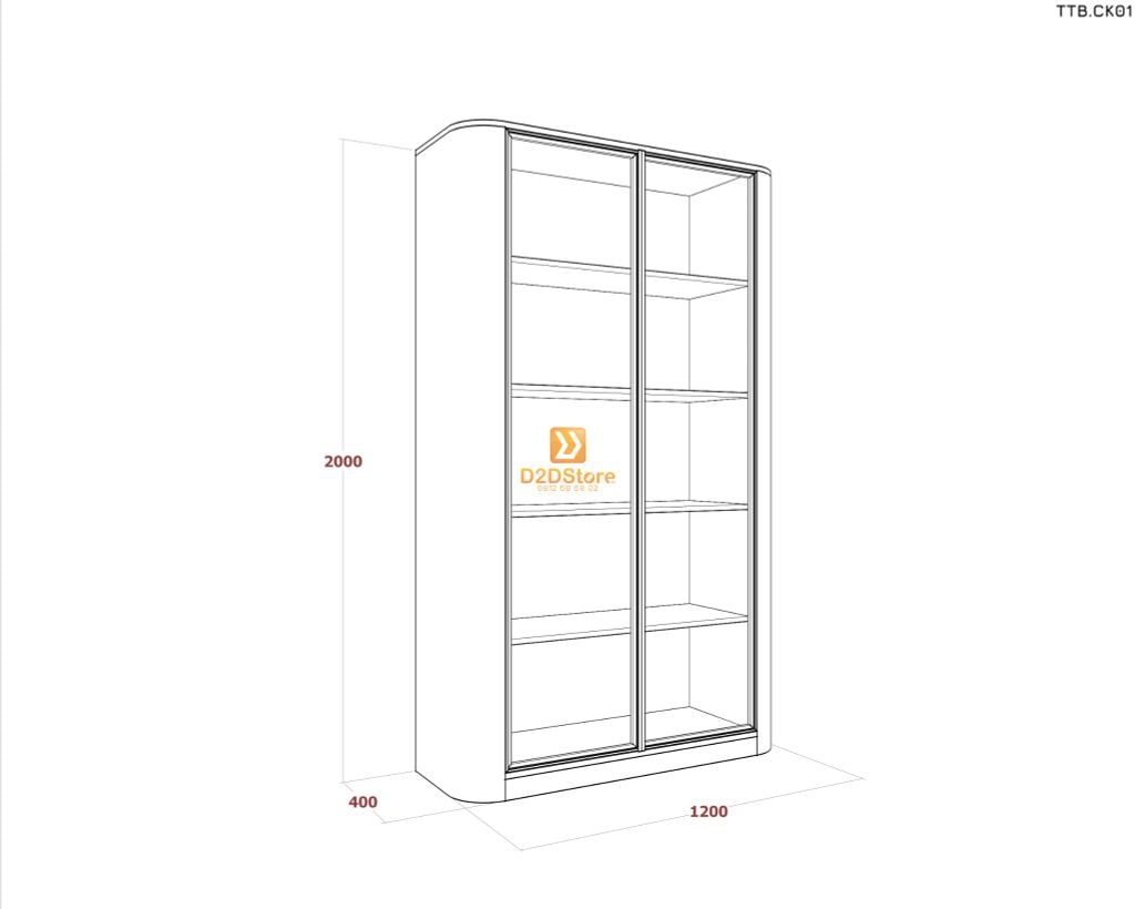 Tủ trưng bày cánh kính TTB.CK01