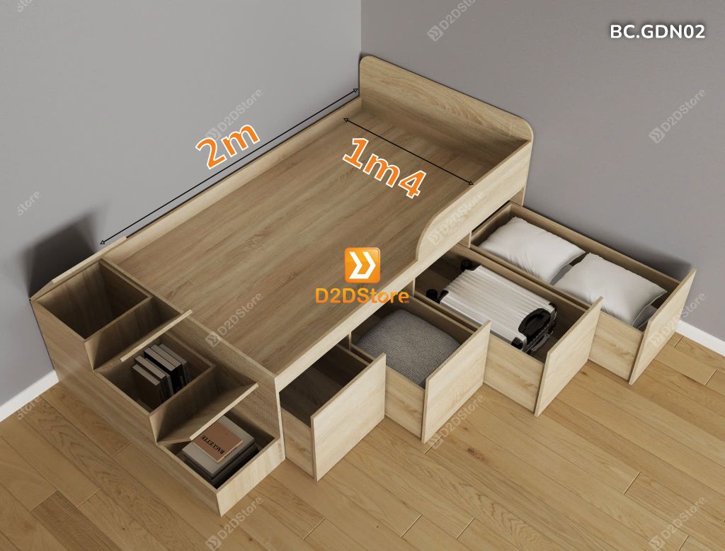 Giường thông minh kết hợp tủ kéo mã BC.GDN02