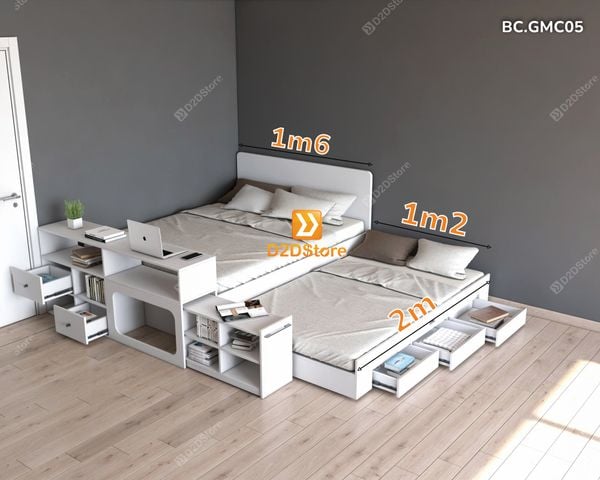 Giường kéo 2 tầng thông minh nhiều kích thước mã BC.GMC05