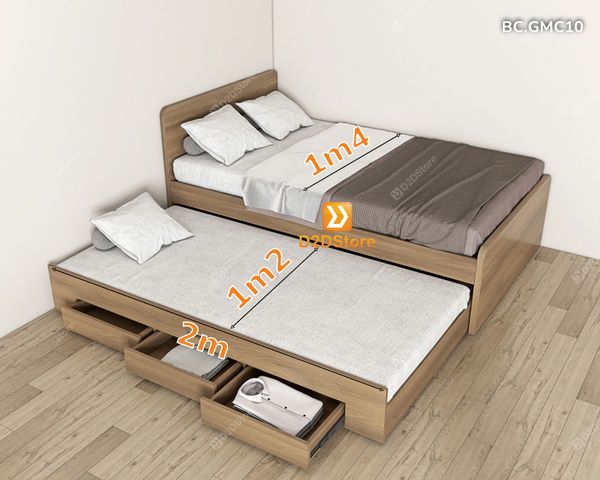 Giường kéo 2 tầng thông minh kích thước 1m4x1m2 mã BC.GMC10