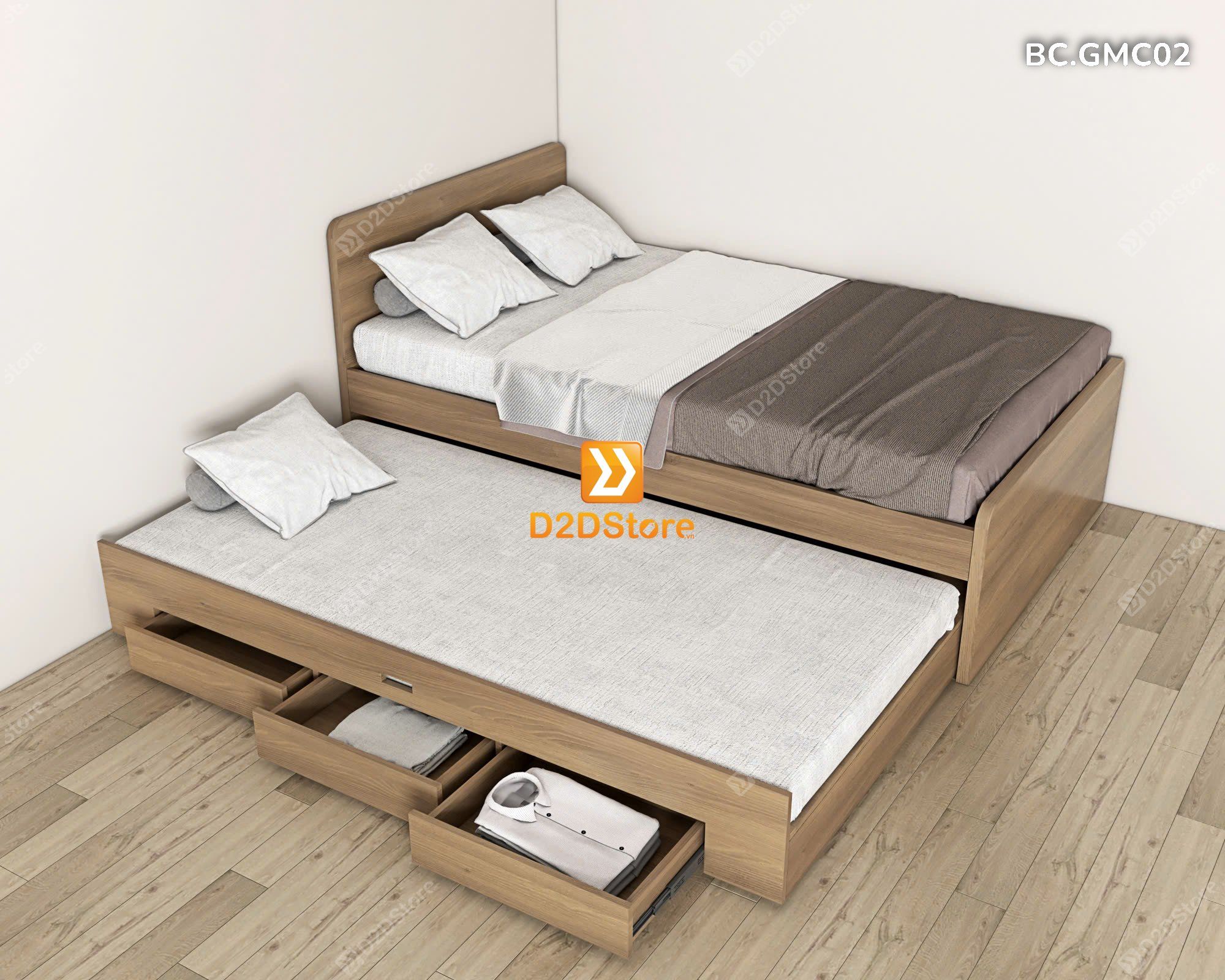  Giường kéo 2 tầng mẹ bồng con nhiều kích thước mã BC.GMC02 