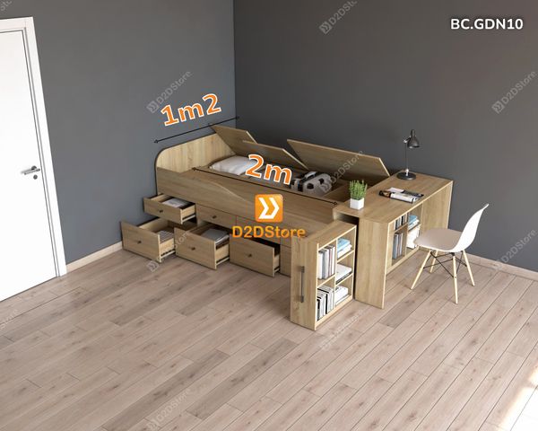 Giường đa năng kết hợp ngăn kéo và bàn học mã BC.GDN10