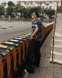  GUCOON® CUBAN SHIRT - ROSE BLACK/WHITE 