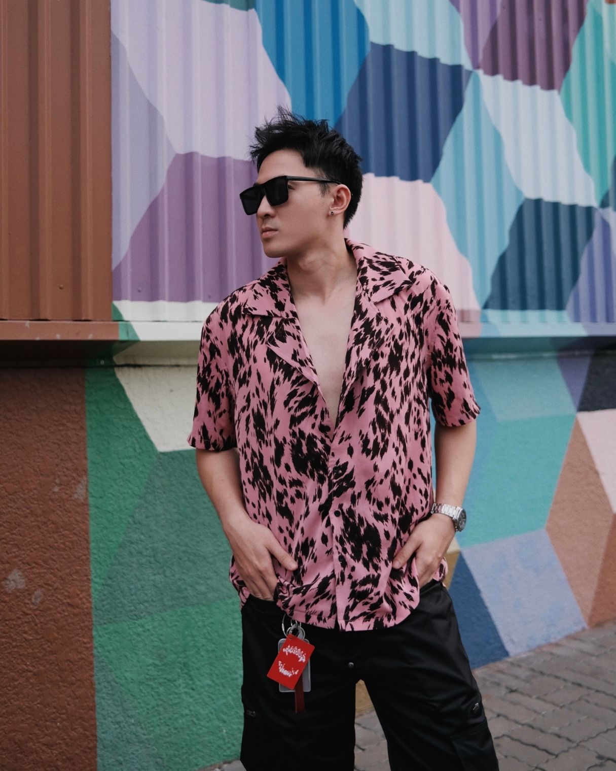  GUCOON® CUBAN SHIRT - PINK LEO 