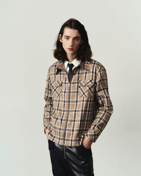  GUCOON® ZIPPED FLANNEL SHIRT 