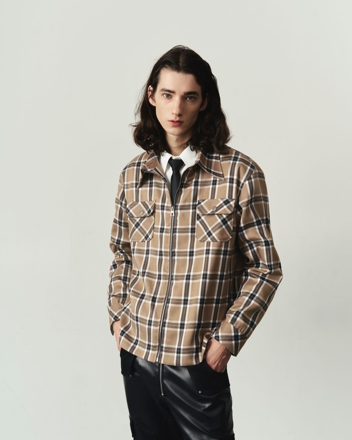  GUCOON® ZIPPED FLANNEL SHIRT 