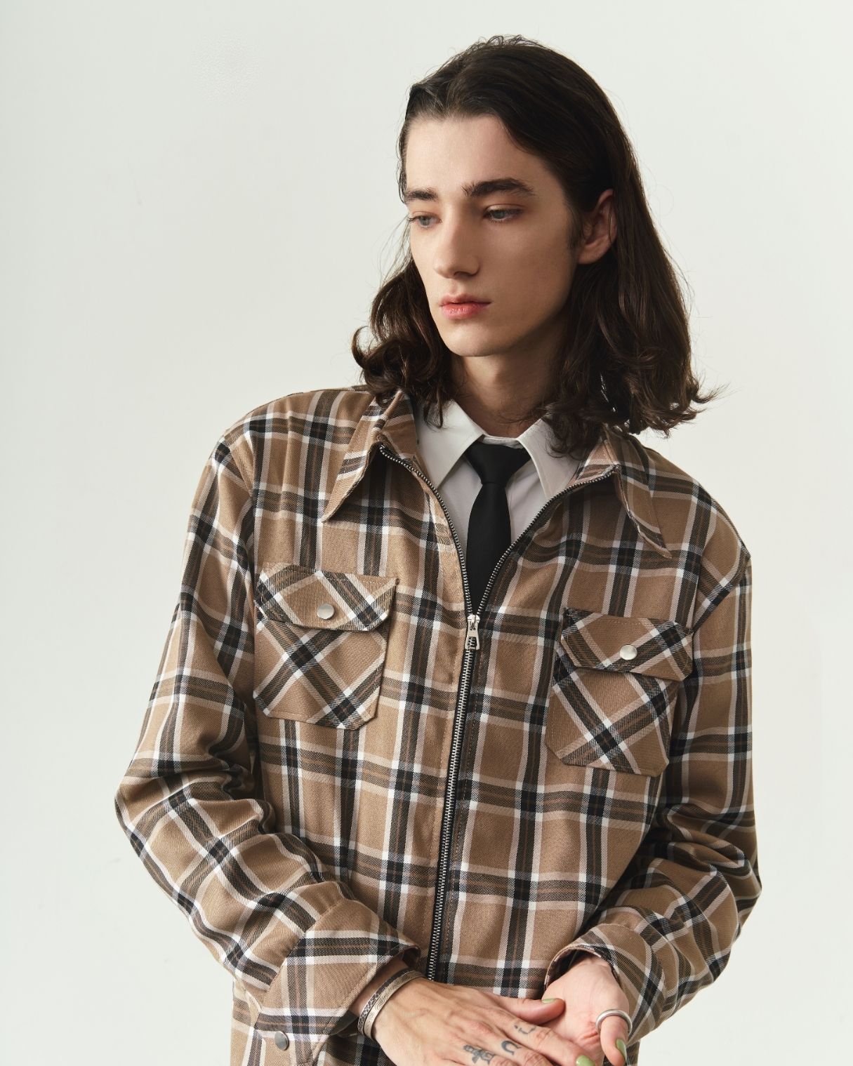  GUCOON® ZIPPED FLANNEL SHIRT 