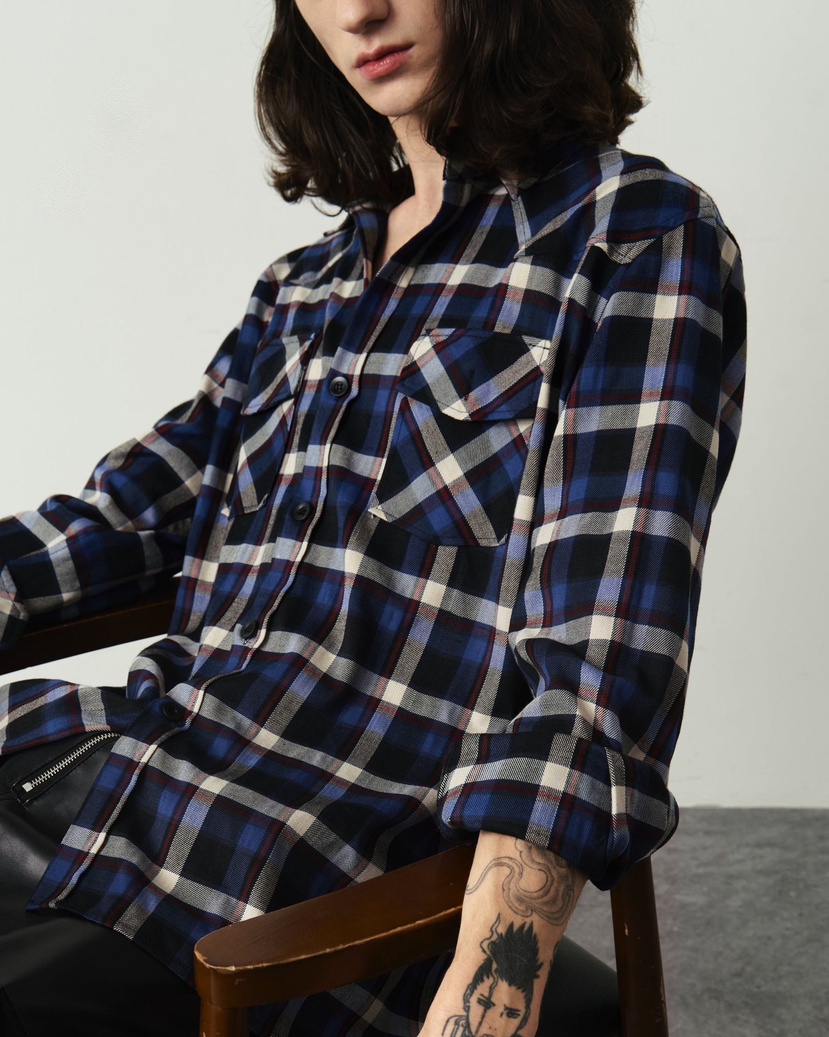  GUCOON® RELAXED FLANNEL SHIRT 