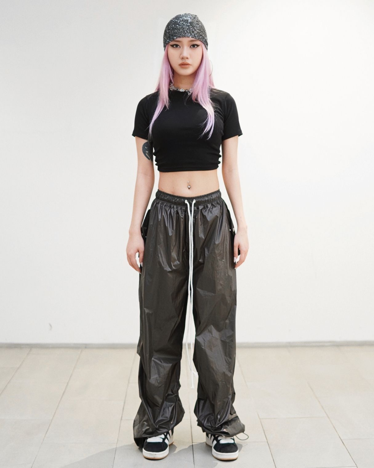  GUCOON® METALIC PARACHUTE PANTS 