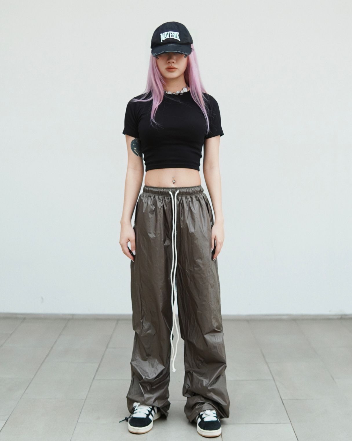  GUCOON® METALIC PARACHUTE PANTS 