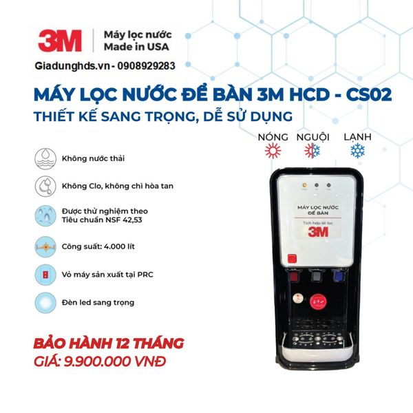 (II) Máy Lọc Nước Nóng Lạnh Để Bàn 3M HCD-CS02