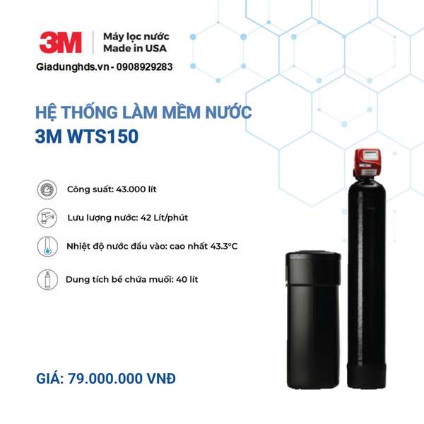 Thiết Bị Làm Mềm Nước 3M Wts150 (Chưa Bao Gồm Muối)
