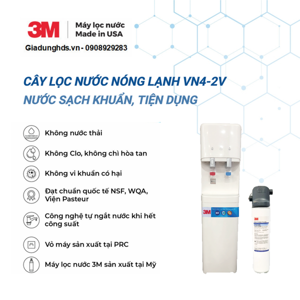 (II) Cây Lọc Nước Nóng Lạnh 3M Vn4-2V (Sử Dụng 3M Ice140-S)