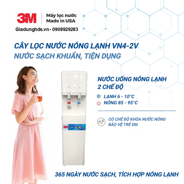 (II) Cây Lọc Nước Nóng Lạnh 3M Vn4-2V (Sử Dụng 3M Ice140-S)