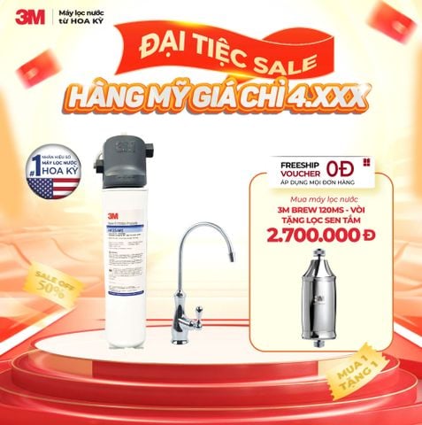 (I) Máy Lọc Nước 3M Brew120 -Ms Lắp Dưới Bồn Rửa (Có Kèm Vòi / Không Kèm Vòi)