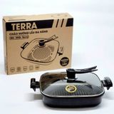 Chảo vuông đá đúc nướng lẩu đa năng BENNIX BN-30G-TERRA size 30cm
