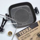 Chảo vuông đá đúc nướng lẩu đa năng BENNIX BN-30G-TERRA size 30cm