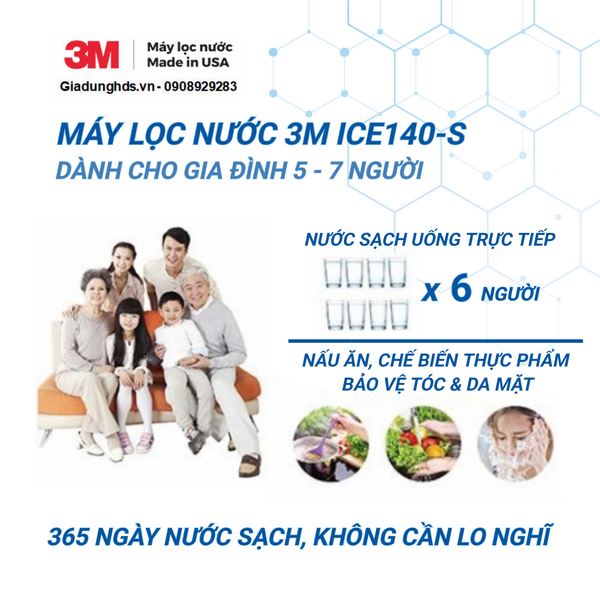 (I) Máy Lọc Nước 3M Ice140-S Lắp Dưới Bồn Rửa (Kèm Vòi Hoặc Không Vòi)