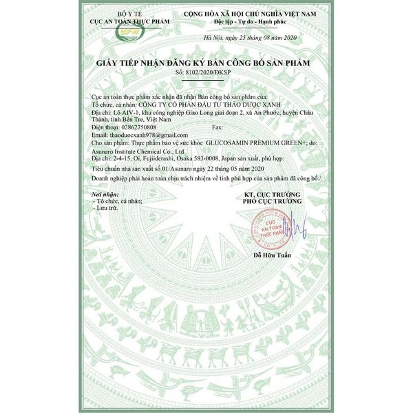Viên Uống Bổ Xương Khớp Glucosamin Premium Green+ Xương Chắc Khỏe, Khớp Linh Hoạt