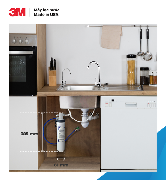 (I) Máy Lọc Nước 3M Ice140-S Lắp Dưới Bồn Rửa (Kèm Vòi Hoặc Không Vòi)