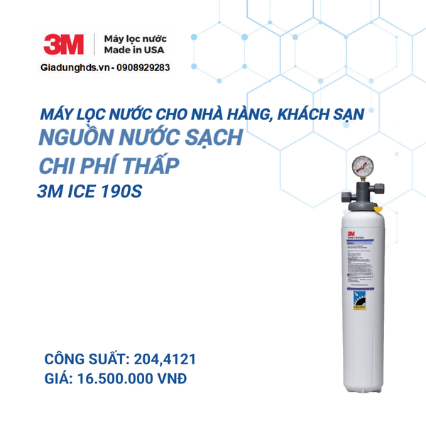 (I) Thiết bị Lọc Nước 3M Ice190-S Dùng Trong Thương Mại Nhà Hàng, Quán Cà Phê