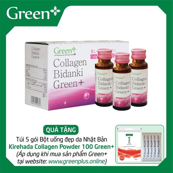 Nước Uống Collagen Bidanki Green+ 12.000Mg – Đẹp Da, Chống Lão Hóa