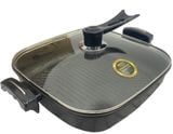 Chảo vuông đá đúc nướng lẩu đa năng BENNIX BN-30G-TERRA size 30cm