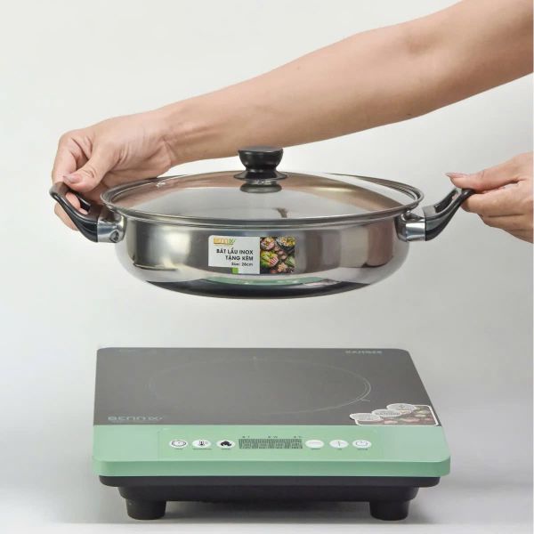 Bếp Từ Đơn Phím Cơ Bennix BN-266IH, 2000W, Tặng kèm nồi lẩu 28cm, Bảo hành 1 năm