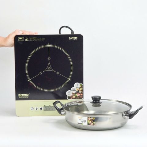 Bếp Từ Đơn Phím Cơ Bennix BN-266IH, 2000W, Tặng kèm nồi lẩu 28cm, Bảo hành 1 năm