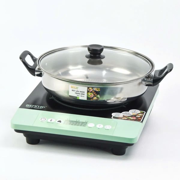 Bếp Từ Đơn Phím Cơ Bennix BN-266IH, 2000W, Tặng kèm nồi lẩu 28cm, Bảo hành 1 năm