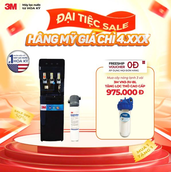 (II) Cây Lọc Nước Nóng Lạnh 3M Vn3-3V (Sử Dụng 3M Brew 120-Ms)