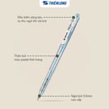  Hộp 20 cây bút bi Thiên Long TL-105 ngòi 0.5mm mực xanh/đỏ/đen thân bút màu pastel thời trang tự động thu ngòi PRO 027 
