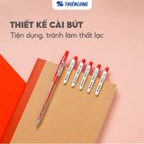  Combo 5 bút bi Thiên Long TL-105 ngòi 0.5mm mực xanh/đỏ/đen thân bút màu pastel thời trang tự động thu ngòi thân màu pastel PRO 027 