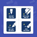  Combo 5/20 bút gel xóa được Thiên Long Mazzic GELE-008 ngòi 0.5mm nắp đậy,gôm hai đầu bút, phù hợp học sinh, văn phòng 